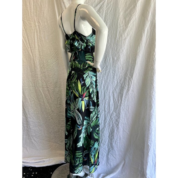 Elli White Green and Black Tropical Hummingbird Print Maxi Dress - Picture 4 of 14